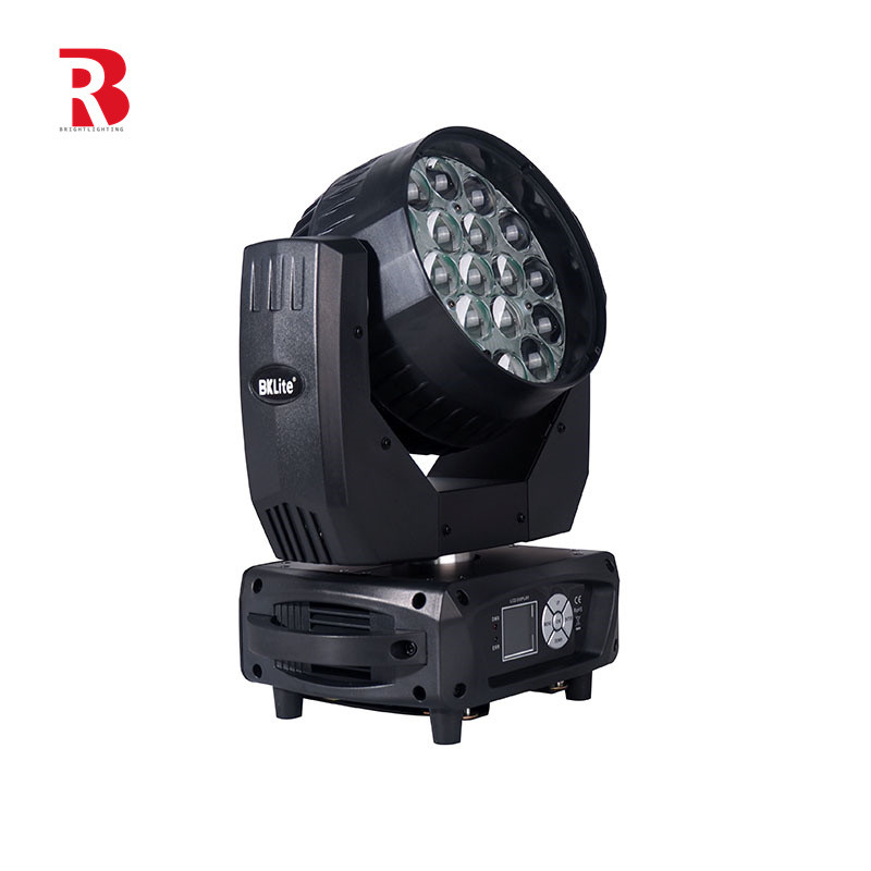 LED tête mobile Zoom et rotation 19pcs 15W 4 en 1 lampe de scène Beeye Beam