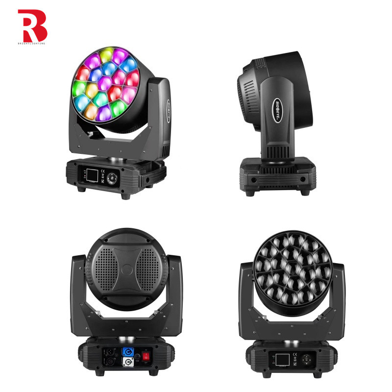 19 pièces 15W Lumière de scène mobile pour des effets d'éclairage dynamiques en noir