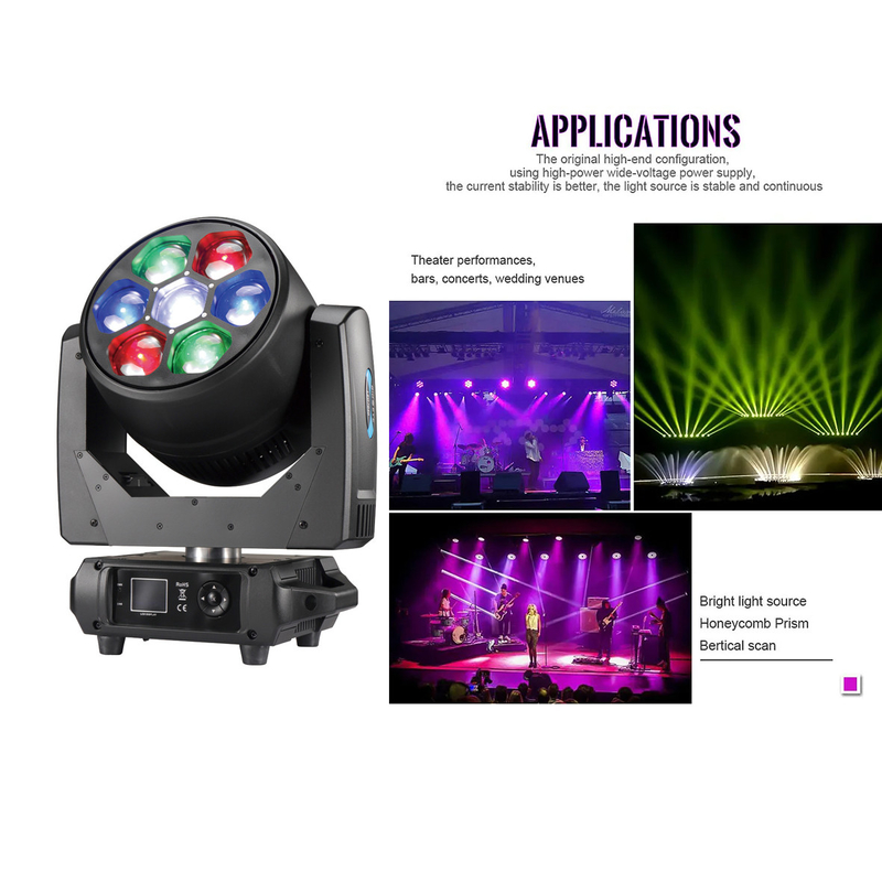 ZOOM Rotation LED tête mobile Beeye Beam 7pcs 40W 4in1 DJ lumière pour le spectacle de scène