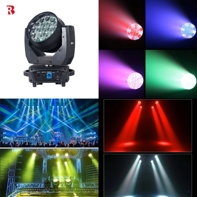 LED tête de mouvement 19pcs 15W RGBW Beeye lumière de scène DMX512 ZOOM Pour le mariage