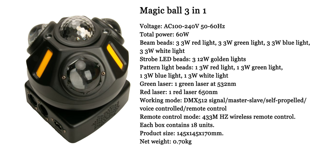 Boule magique 3 en 1 Faisceau Strobe modèle de lumière China Manufacturers For Event